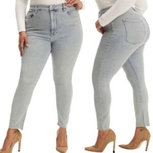 GOOD American Good Legs Crop Skinny Sculpting Jeans Frey Hem.